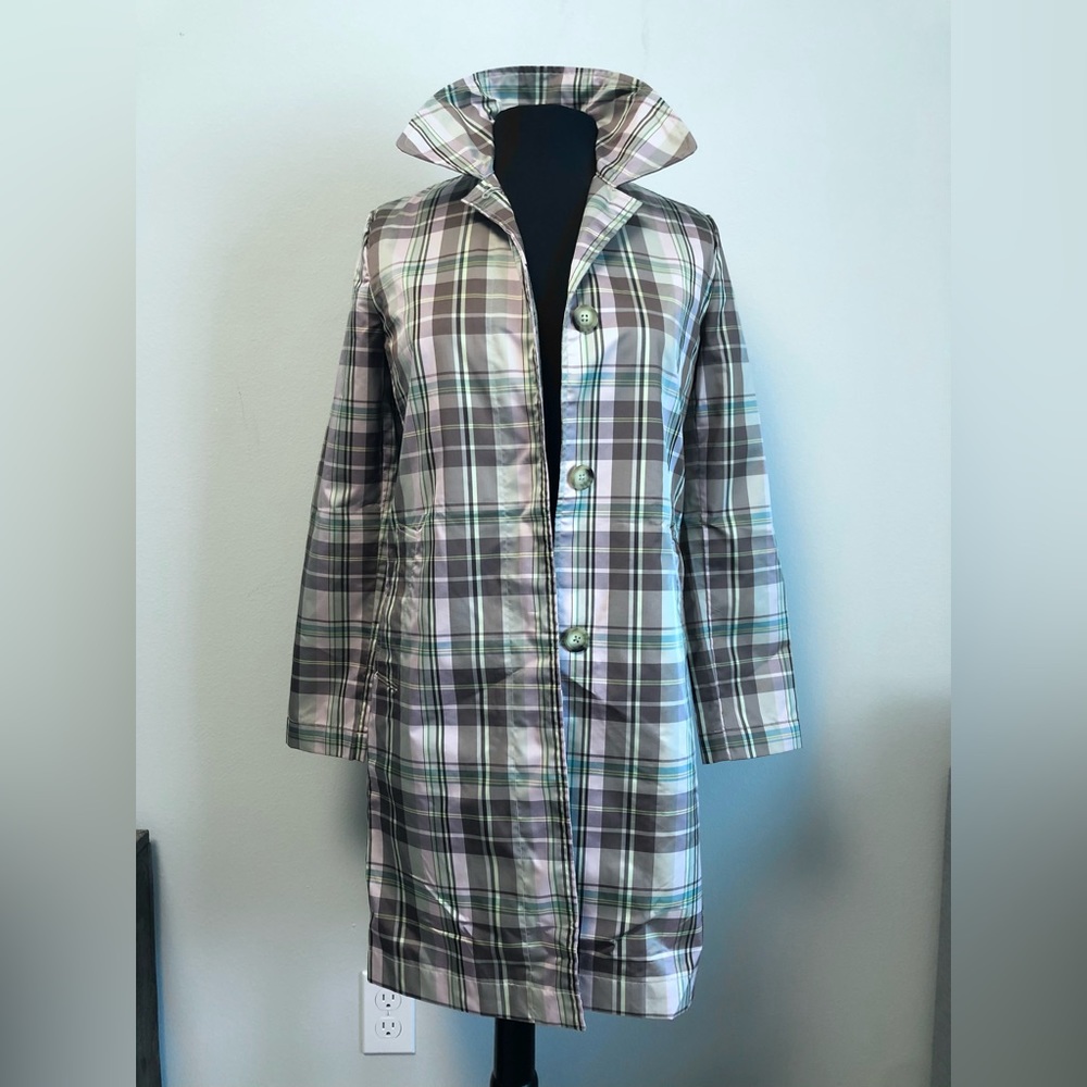 Mint Vintage Gap Pink/Brown Plaid Raincoat Size XS